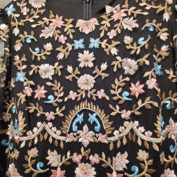 NEW Mac Duggal Embroided High Neck Illusion SleeveGown - Picture 11 of 12